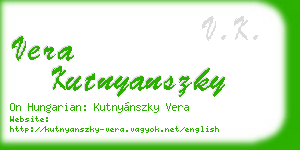vera kutnyanszky business card